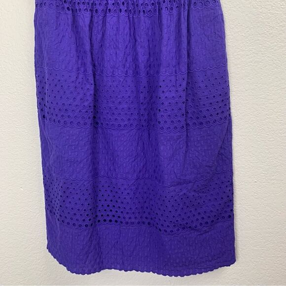 J. Crew Purple Sleeveless Eyelet Lace Dress - Picture 4 of 8